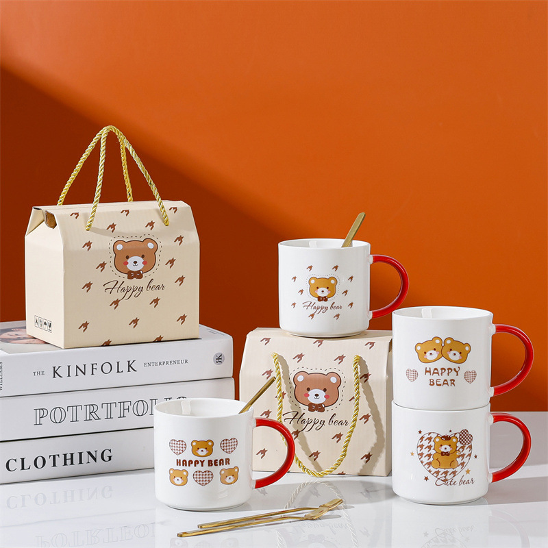 Taza de cerámica creativa taza de café de dibujos animados abre un pequeño evento de regalo publicitario taza de agua LOGO