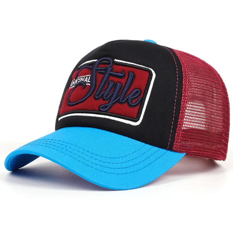 Comercio exterior Xyin temu explosión estilo bordado 3D sombrero de béisbol de malla sombrero de algodón sombrero de béisbol hombre empalme sombrero de béisbol velocidad