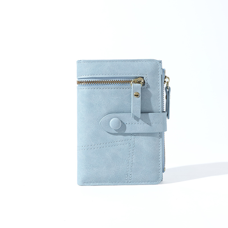 Haitao nueva cartera de mujer pu cremallera corta monedero estilo coreano estudiante plegable multifuncional cartera de mano