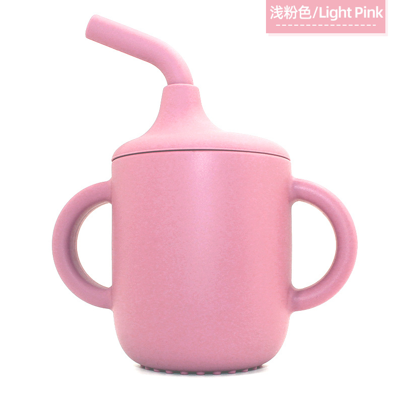 Binaural 구부러진 sippy 컵 180ml: 가벼운 분말
