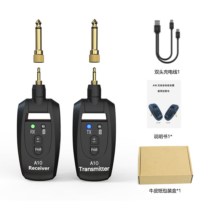 Fábrica directa A8 guitarra receptor de transmisión inalámbrica guitarra eléctrica bajo transceptor de audio portátil