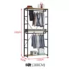 Double layer 120*40*200-light walnut black frame