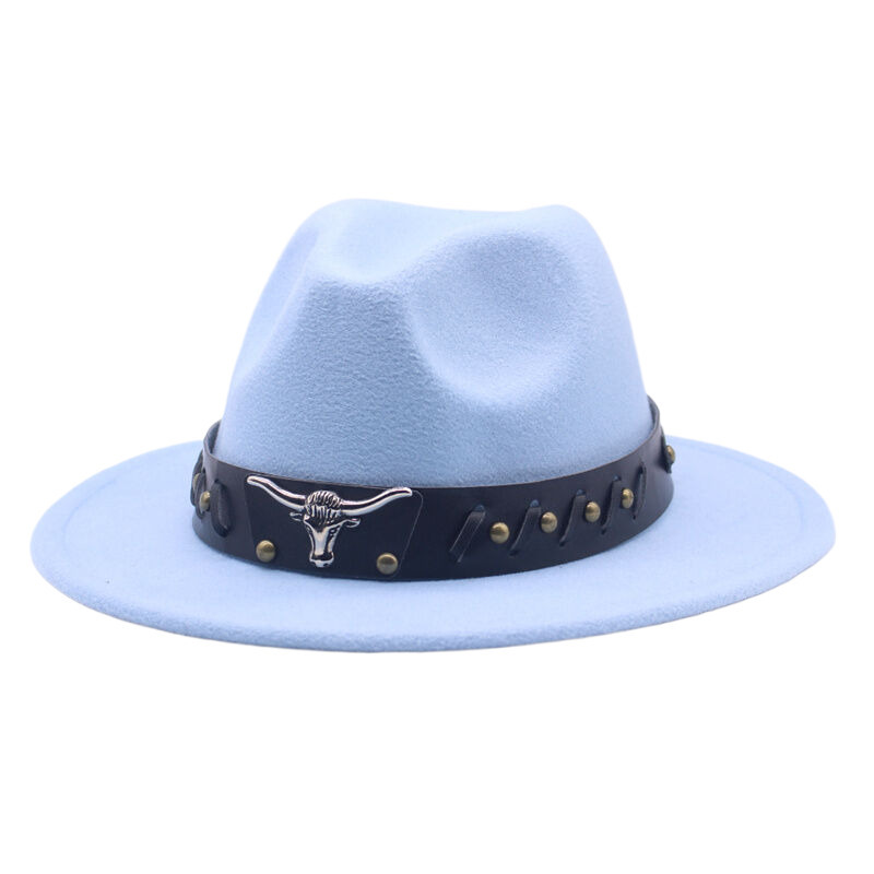 Cappello da cowboy spagnolo unisex Cappello a cilindro jazz erboso con tesa piatta e tesa larga per uomo e donna_voghion.com