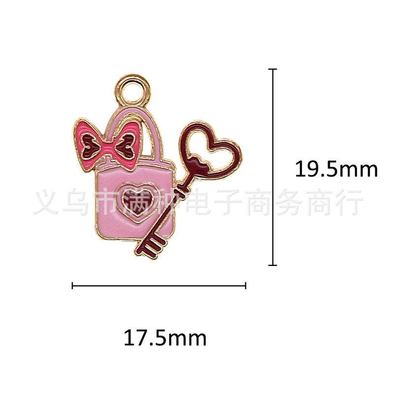バレンタインデーピンクラブハートジュエリーアクセサリー diy ブレスレットキーホルダーネックレスペンダント合金オイルドリップペンダント|undefined