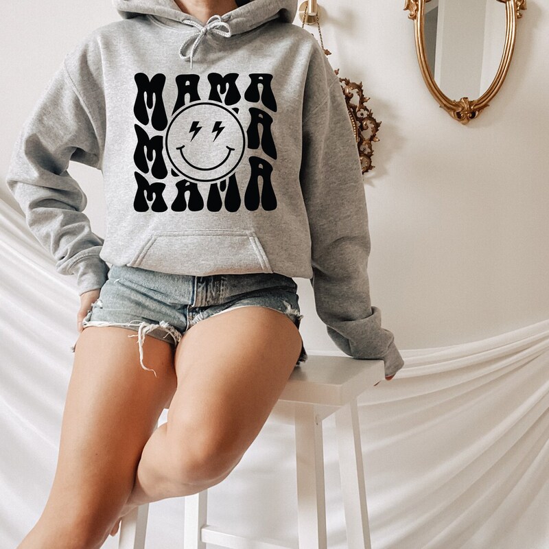 Retro Mom Sweatshirt, Aesthetic Mom Shirt, Bohemian Smiley Mom Shirt