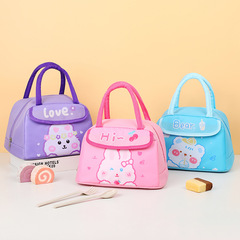 New flip-top super large capacity cartoon aluminum foil thickened thermal bag portable hand-held lunch box bag with rice