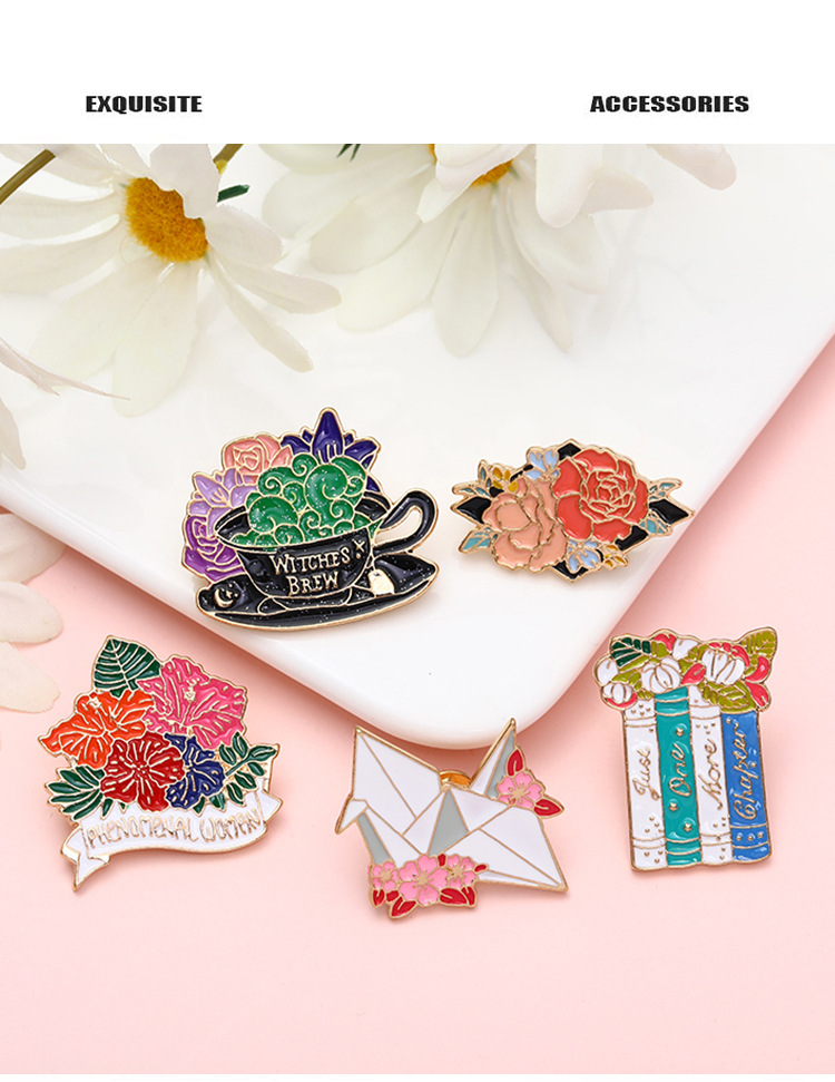 Cartoon Style Flower Alloy Enamel Unisex Brooches display picture 2