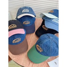 韩国emis帽子女夏天帽棒球帽女款鸭舌帽休闲纯色软顶藏青色