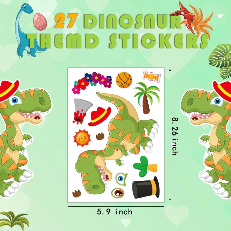 Dinosaurio tema rompecabezas pegatinas niños arte artesanía regalos de cumpleaños fiesta suministros DIY pegatinas