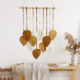 Nordic Leaf Tapestry Hand-woven Homestay Decorative Bedside Background Hanging Bohemian Living Room Tapestry