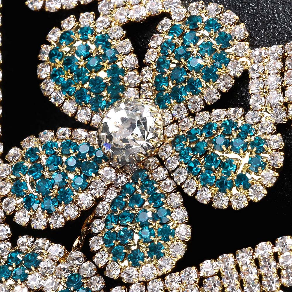 Europa y los Estados Unidos de nuevo flor fringe conjunto de joyería de alta sensación de diamante clavícula accesorios de boda conjunto de joyería