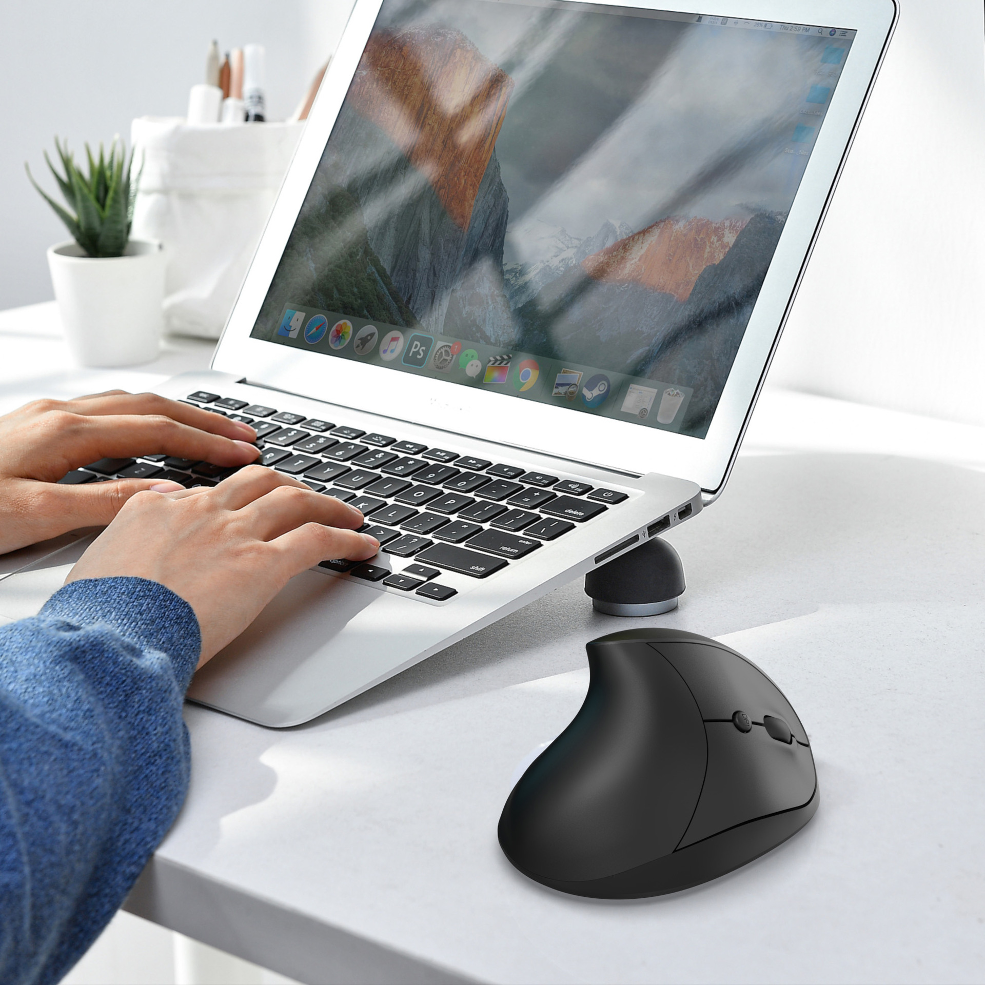 Dahili 600MA ergonomik MOUSE2400DPI ile şarj edilebilir yeni 2.4GHz kablosuz dikey fare_voghion.com