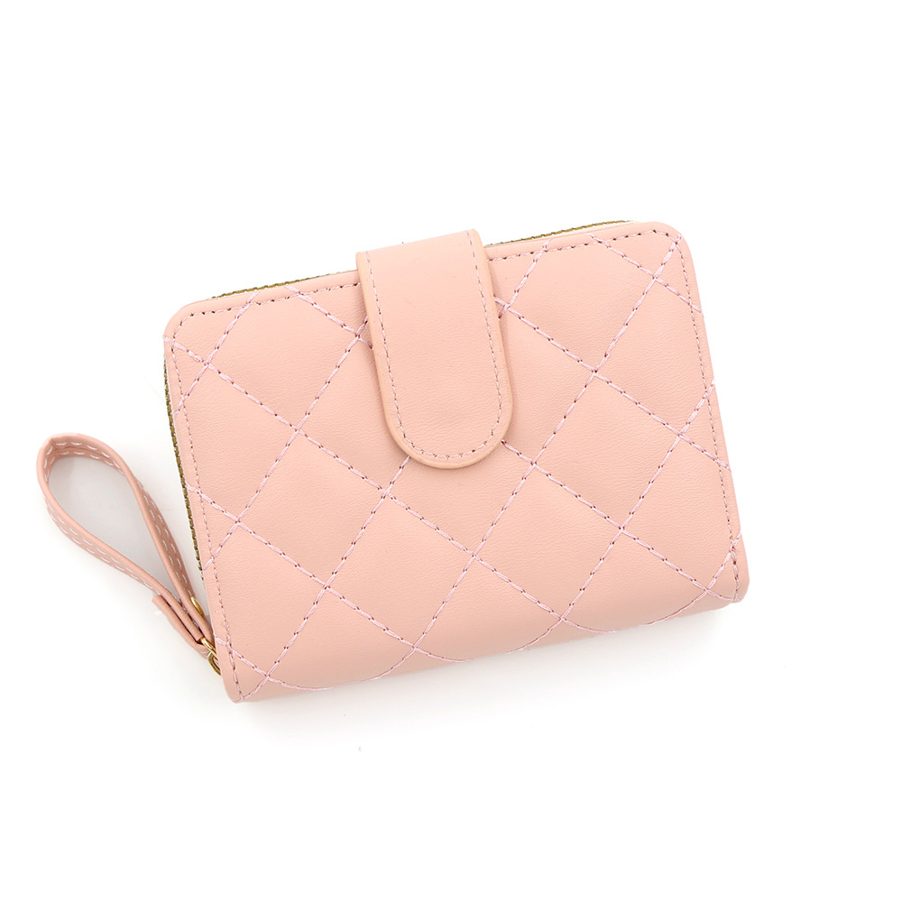 Coreano simple Lingerie billetera corta tarjeta de órgano hebilla bolso de cambio bolso de cremallera bolsa de mano