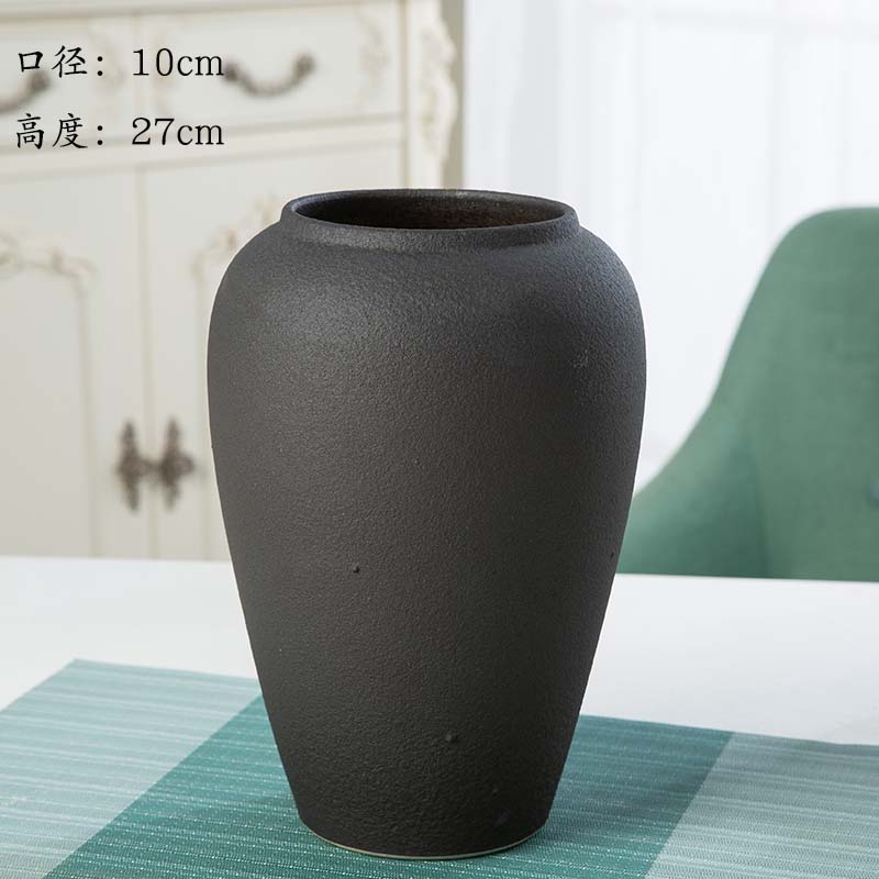 Jingdezhen nuevo jarrón de cerámica china planta maceta de flores de cerámica vintage flor seca sala de estar decoración moderna simple estricta