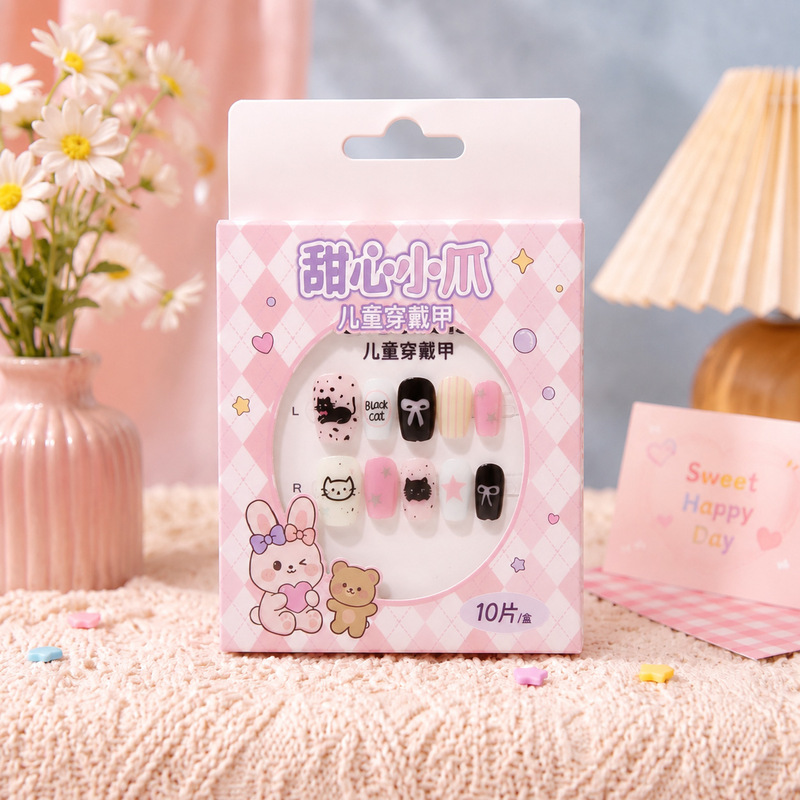 Children's Wearable Nails for Girls 2026 New High-End Fake Nail Stickers for Kids and Girls, Wholesale Nail Art Nail Patches Children's Wearable Nails for Girls 2026 New High-End Fake Nail Stickers for Kids and Girls, Wholesale Nail Art Nail Patches