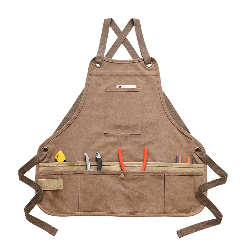 Nuevo delantal transfronterizo, artesanía impermeable, diseñador artesanal, ropa de trabajo retro, delantal de lona de cera al por mayor, personalizado