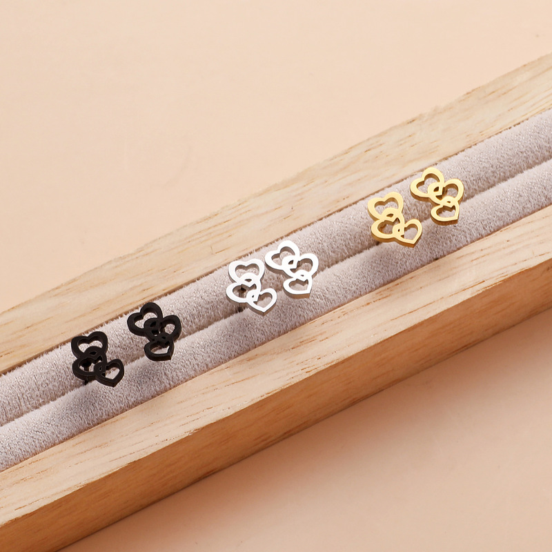 Stainless steel fashion jewelry three-color optional factory in stock Amazon temu cross-border supply