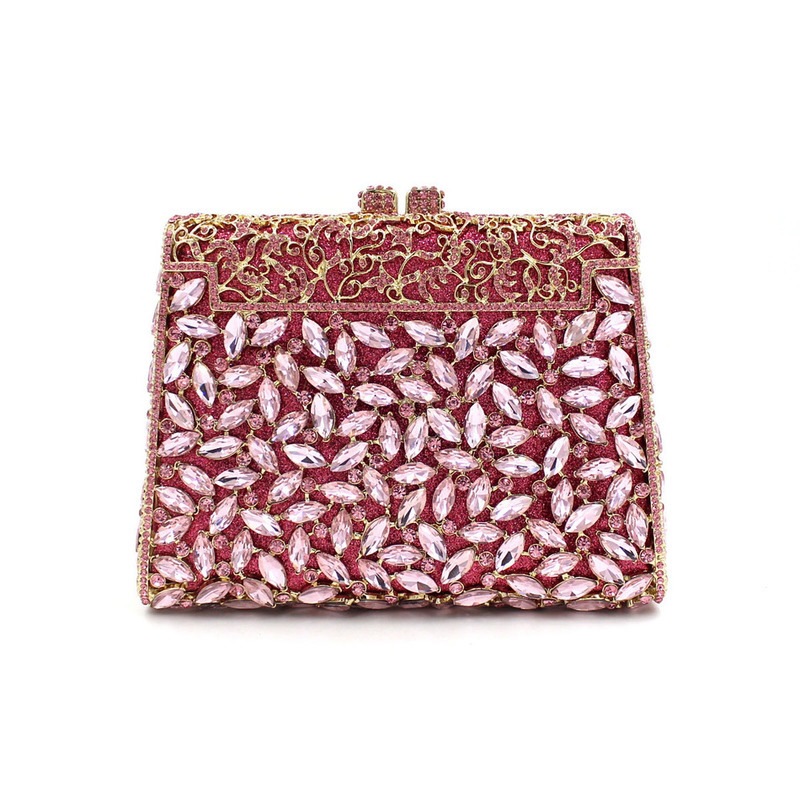 Bolsa de mano de mujer Aliexpress bolsas de diamante de vidrio metal hueco bolsas de cena bolsas de banquete