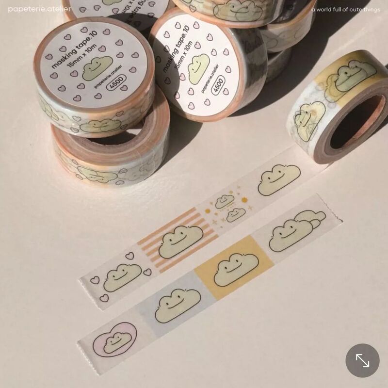 Korean Cute Frog Washi Tape Girly Cartoon Hamster Series Journal DIY Decorative Tape Roll