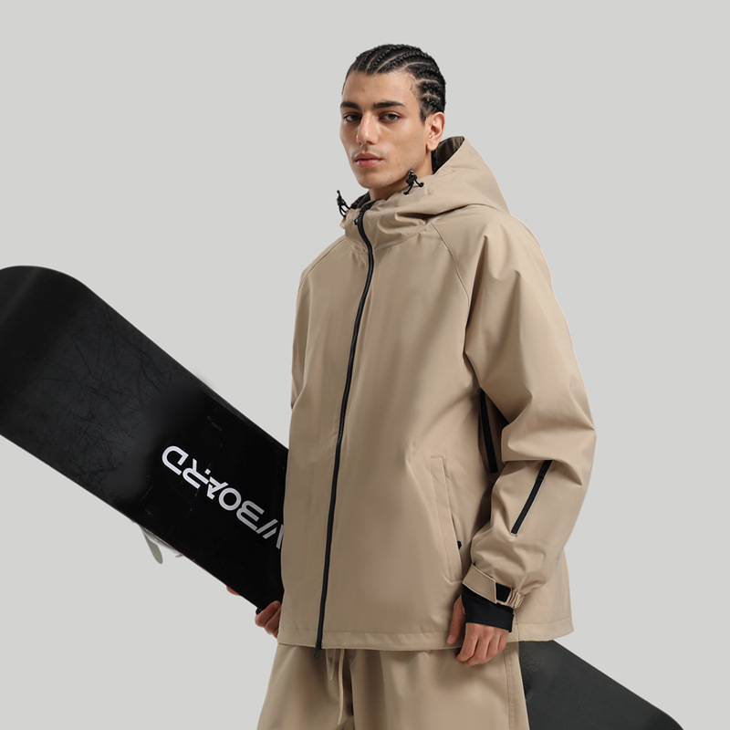 2526 New Ski Suit for Women Pure Color Workwear Veneer Windproof Waterproof Breathable Couple Export Professional Ski Suit for Men