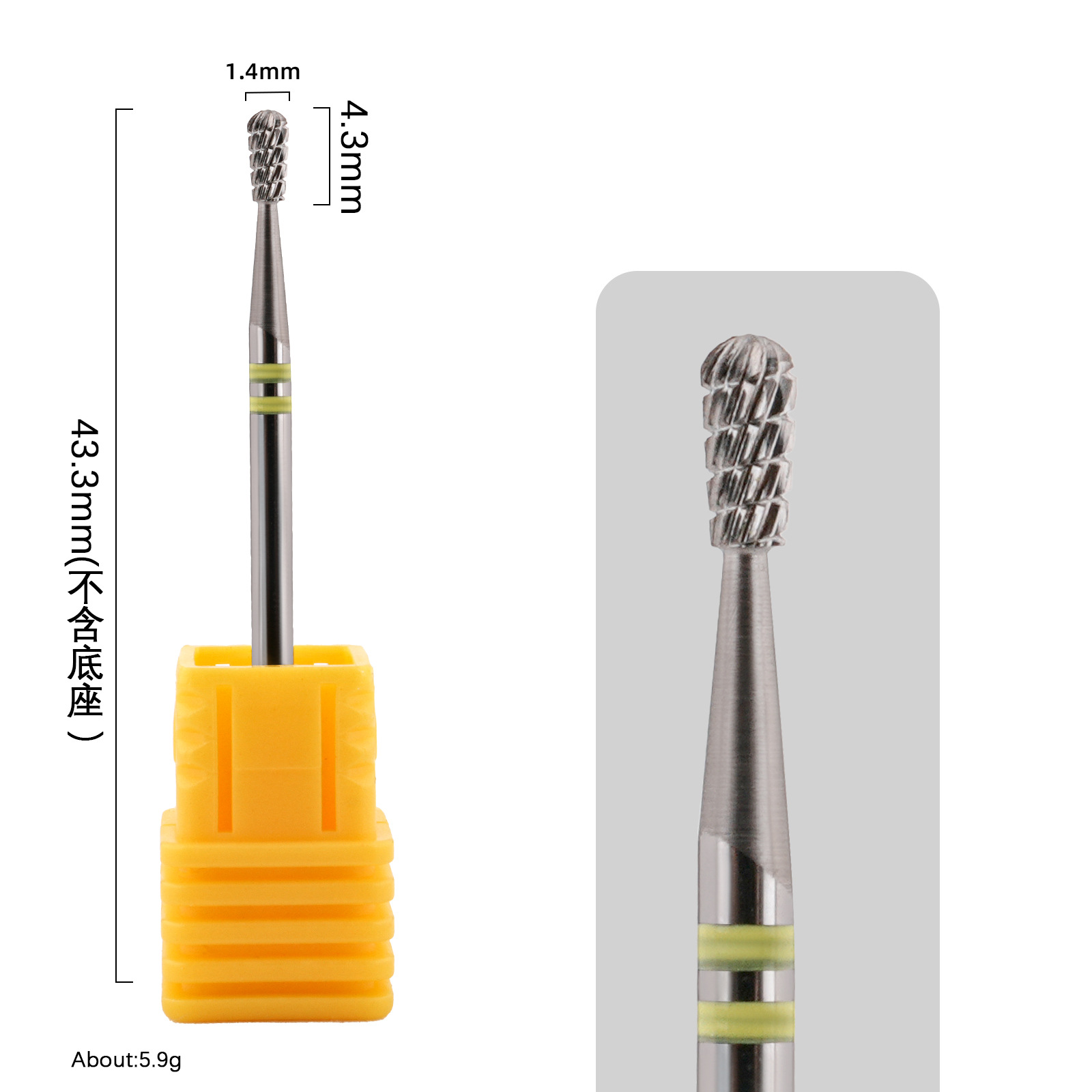 Clavo de acero de tungsteno ruso cabeza de molienda de uñas máquina de pulir removedor de uñas tratamiento frontal esférico exfoliante cabeza de molienda en stock