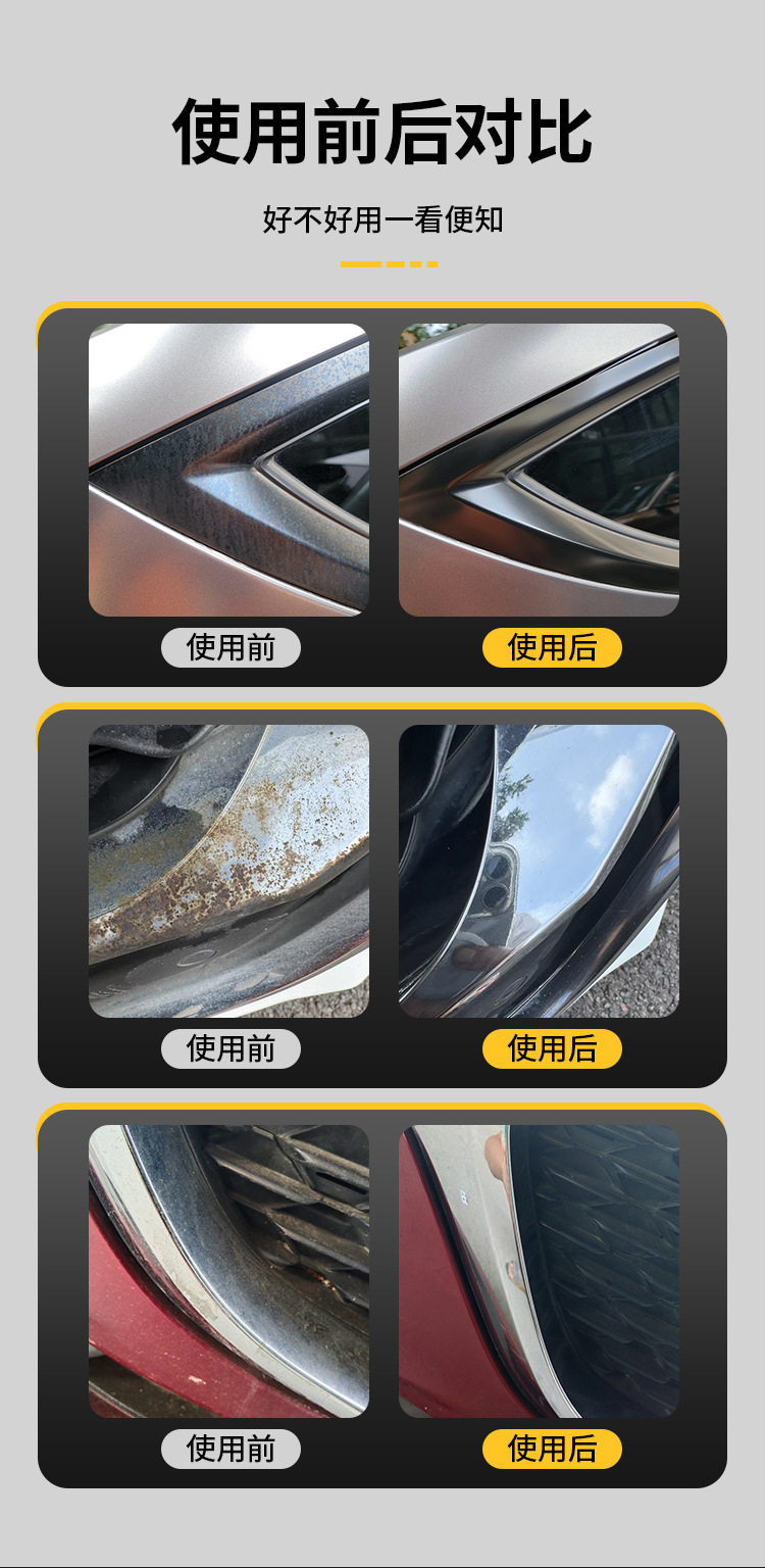Car Chrome Bright Strip Oxidation Repair Decorative Strip Renovation Agent Electroplated Metal Rust Remover Corrosion Polishing Reducing Agent