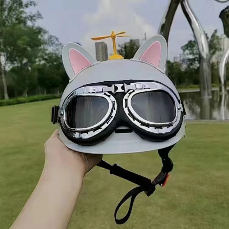 그레이 - 핑크색과 흰색 고양이 귀 - 선글라스