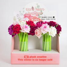 创意摆件玫瑰花中性笔 ins批发新款跨境礼品硅胶解压写字水性笔