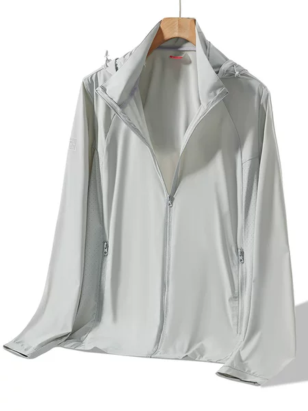Ice Silk sun protection clothing men's stand collar hooded sun protection clothing women's ultra-thin skin clothing plus size work clothes sun protection shirt customization