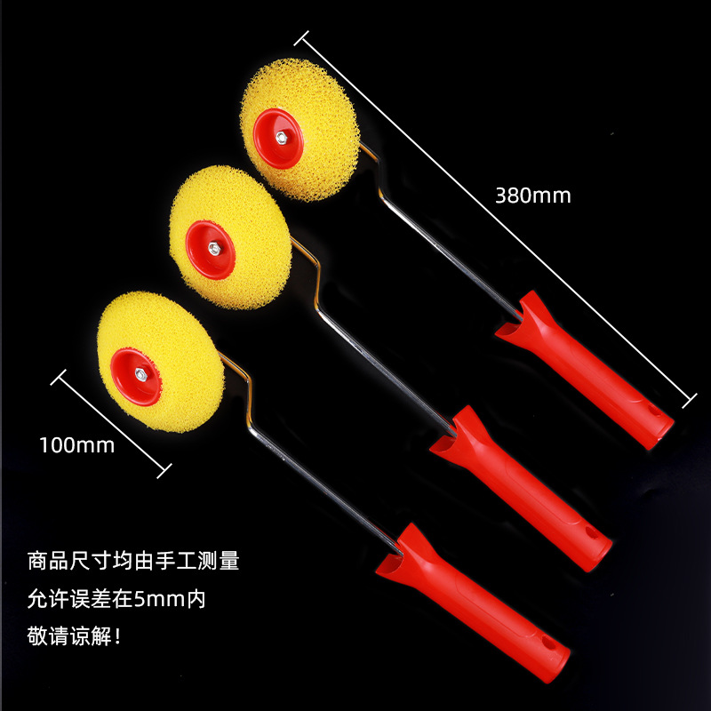 Esquina al por mayor esponja rodillo de dibujo de pelo cepillo abierto completo recorte de ángulo de pared exterior de dibujo de flores rodillo de dibujo de pelo bilateral