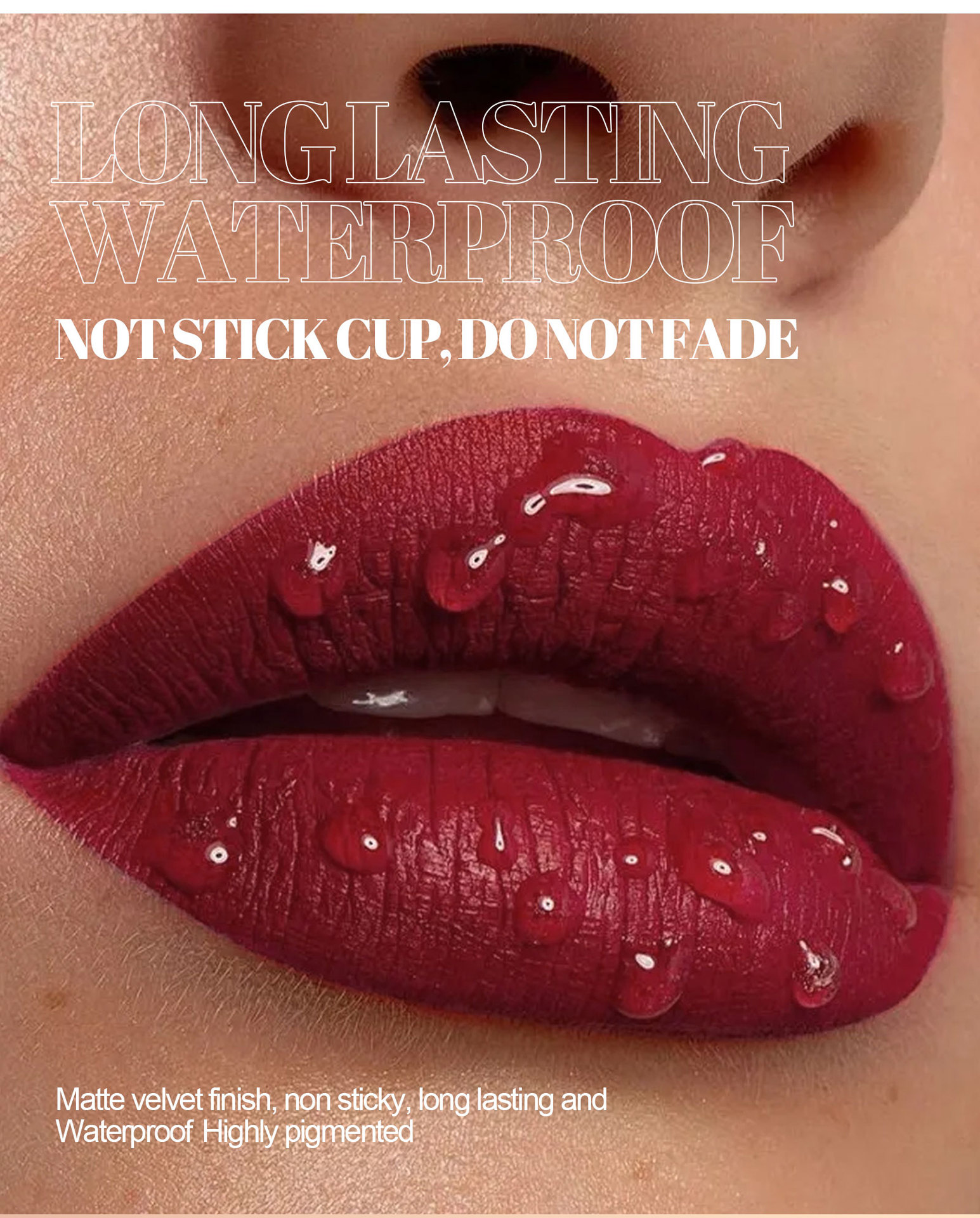 LEAF P0EM Maquillage Cross-Border Ensemble Gloss à Lèvres Mat Waterproof Non-Stick + Liner_voghion.com