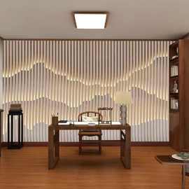 3d立体新中式美容院壁纸茶室高级背景墙纸会所禅意装饰采耳馆墙布