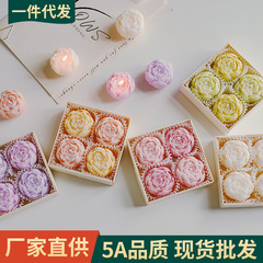 跨境代发中秋节玫瑰花香薰蜡烛网红ins风浪漫氛围餐厅装饰摆件