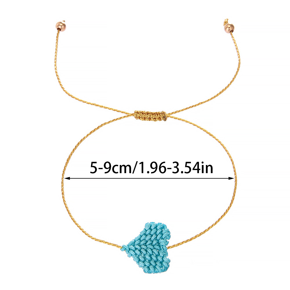 10g Weight IG Style Bohemian Simple Style Heart Shape Cord Wholesale Bracelets