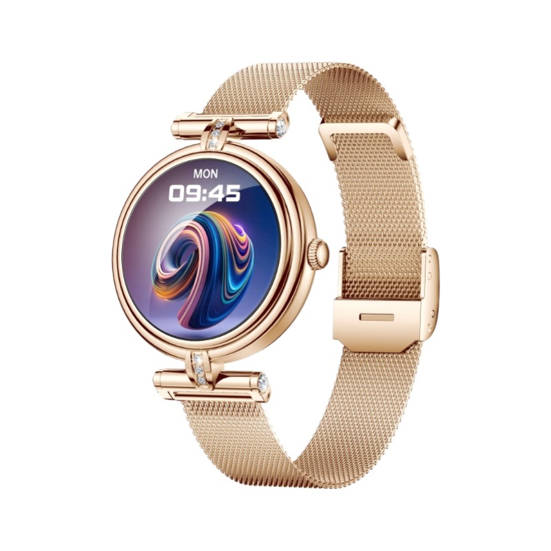 Reloj inteligente para mujer AK62 – llamadas, frecuencia cardíaca, presión arterial, asistente de voz y doble correa