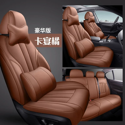 Modelə uyğun (Original) oturacaq örtükləri — Original Car Texture Custom-Made Seat - cayenne-orange-deluxe-edition-five-seats-nappa-leather-full-surround-of-front-and-rear-rows