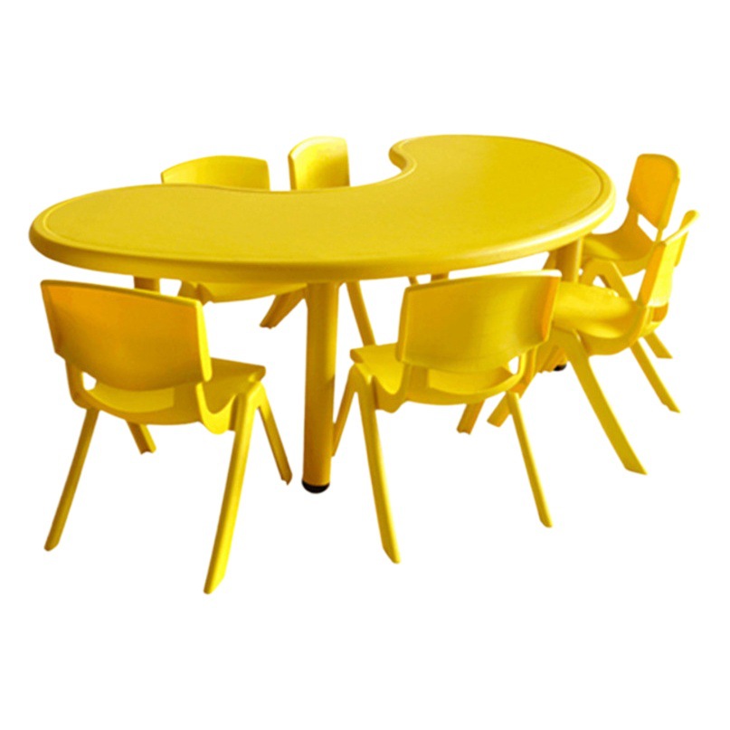 Children's Table and Chair Set Kindergarten Plastic Table Baby Reading Toy Table Home Study Table Lifting Moon Table