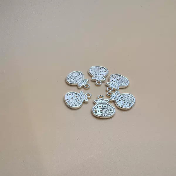 DIY Accessories Fu Brand Alloy New Year's Drop Oil Pendant Hollow Fu Character Keychain Pendant Bracelet Making Materials