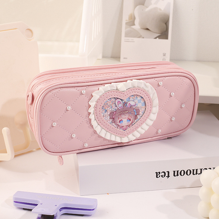 57797-Bolsa de bolígrafo de amor con orejas plegables (rosa) (precio individual)