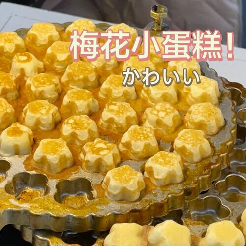 Plum blossom small cake mold cake machine commercial 37 flower cakes with fire baking grinder egg waffle plum blossom cake commercial