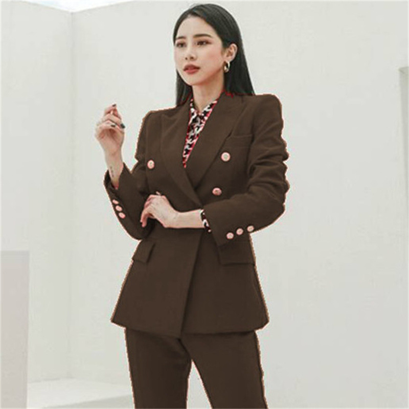 High-end Western-style Suit Jacket Women's Spring and Summer Thin Waist Slimming Small Suit Top with Metal Buckle Shoulder Pad High-end Western-style Suit Jacket Women's Spring and Summer Thin Waist Slimming Small Suit Top with Metal Buckle Shoulder Pad