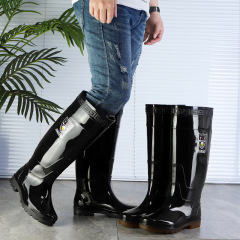 Cross-border rain boots men's special high boots thick bottom anti-slip rubber shoes cowhide bottom construction site car wash labor protection occupational water shoes rain boots men 