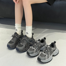 【2025秋季新款加绒】复古厚底增高老爹鞋女运动百搭休闲鞋鞋子