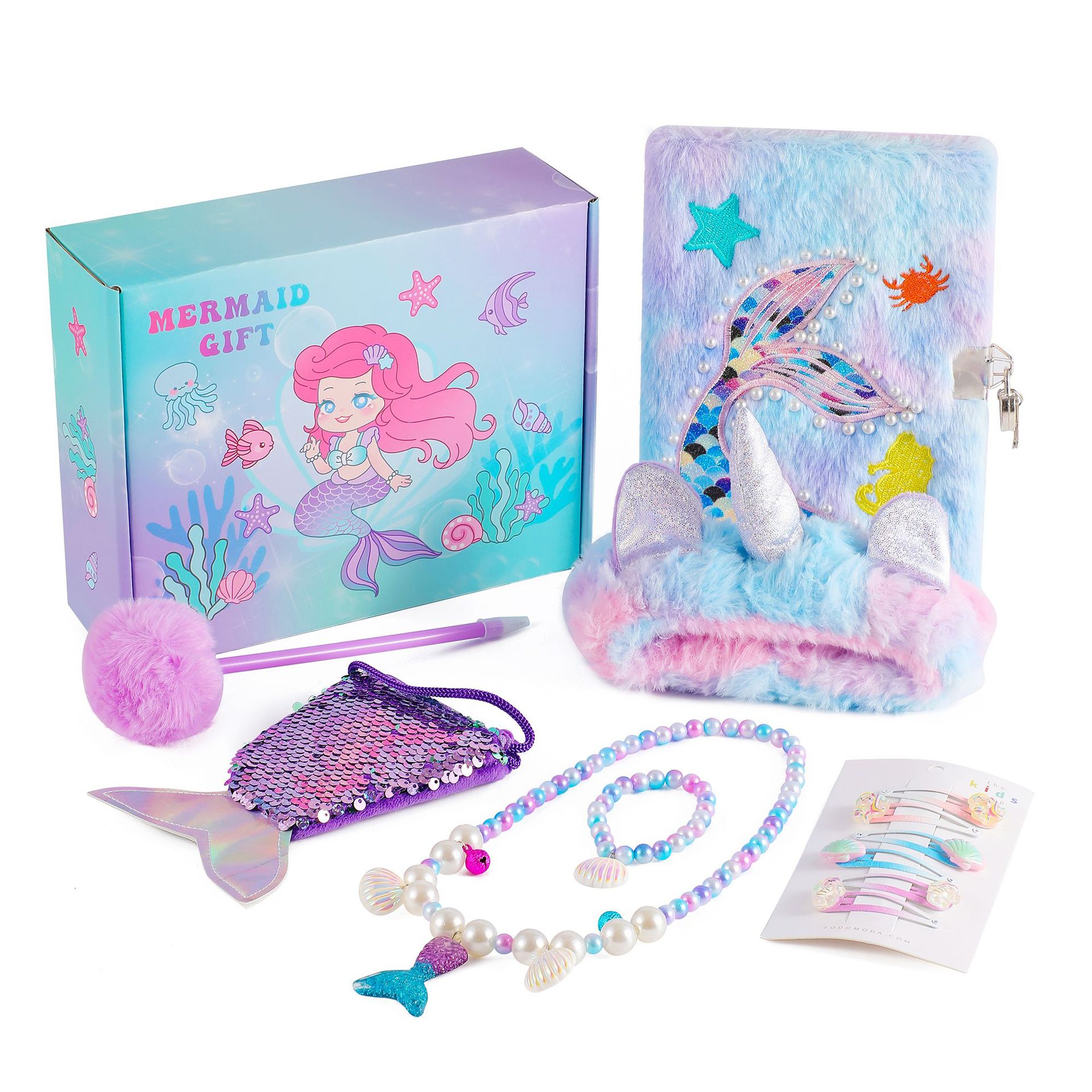 AMAZON OCEAN SERIES MERMAID 어린이용 선물 상자 학생용 학교용품 선물 노트북 세트 생일 선물 상자