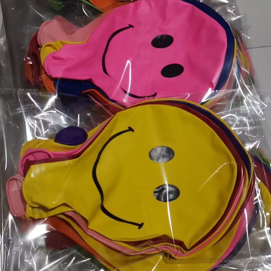 Смайлик смешанного цвета, 36 дюймов, большой плоский/25 г, смайлик смешанного цвета, смешанный цвет