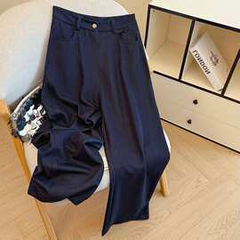 实拍春季新款亮闪闪撒金阔腿牛仔裤女百搭休闲垂感直筒长裤