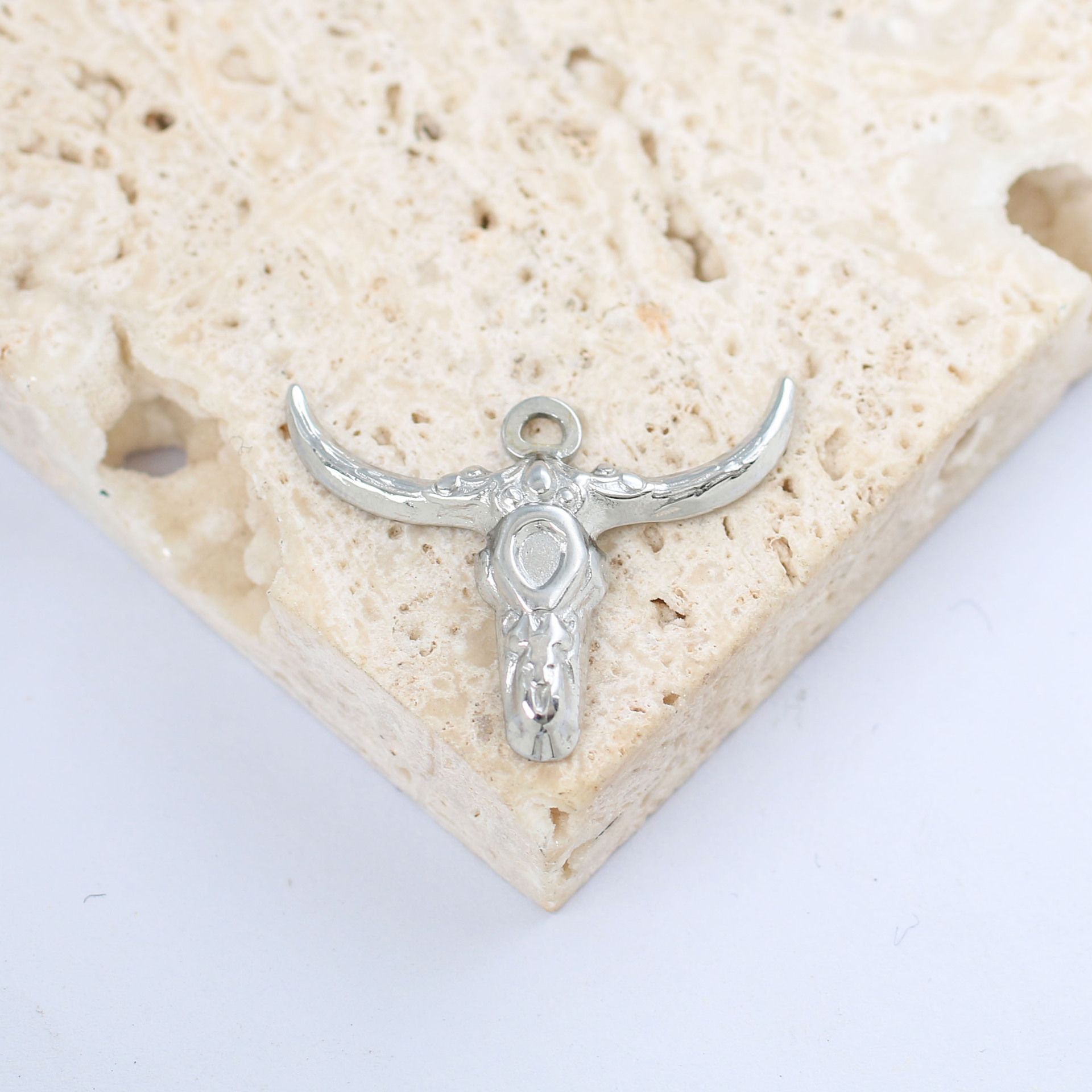 3 Stück Bull Head Charms Persönlichkeit Tier Edelstahl Anhänger DIY Halskette Armband Schmuck Zeug Erkenntnisse Zubehör – Detail 7