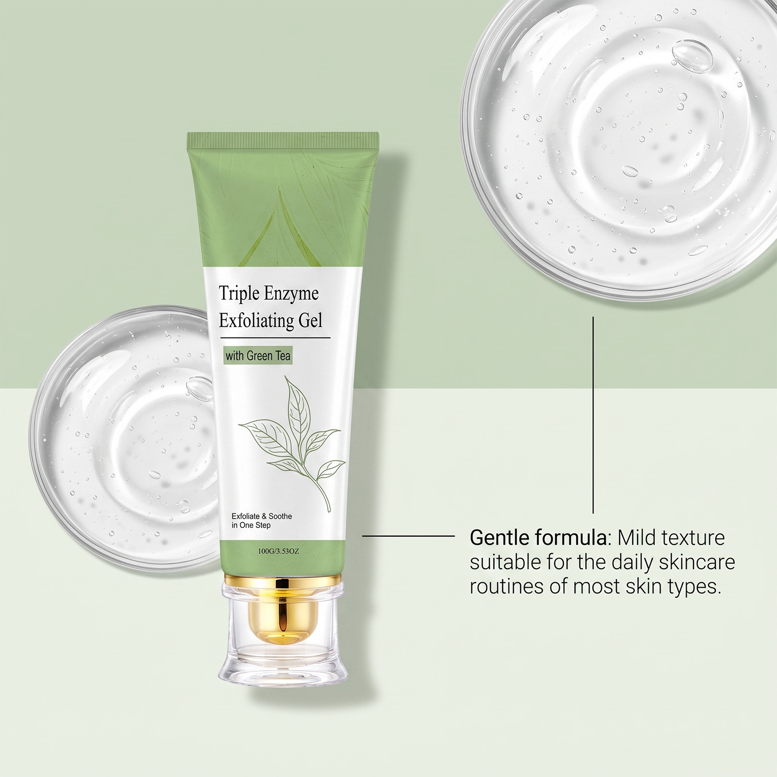 Refreshing lightweight exfoliating gel texture