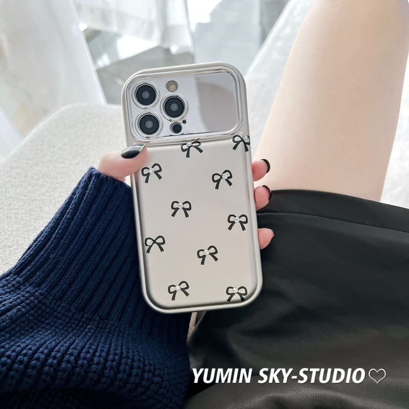 Minimalist ins bow suitable for iPhone 14 promax Apple 15 phone case 12 new soft 13 premium feel_voghion.com