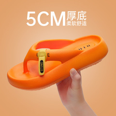 Women's Outdoor Thick Heel Height Soft Sole Summer New Couple Beach Sandals with Open Toe for Men Non-Slip